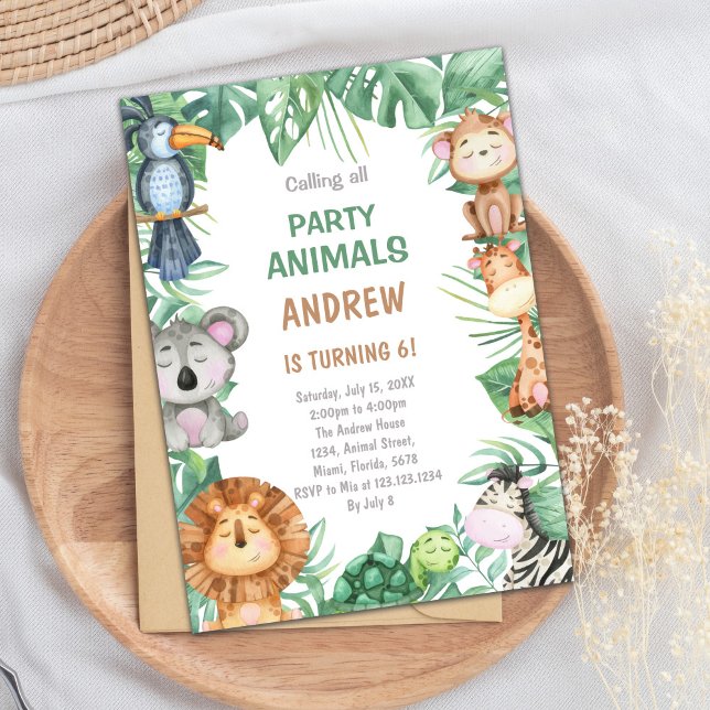 Safari Adventure Theme Invitation (Jungle Birthday Invitations)