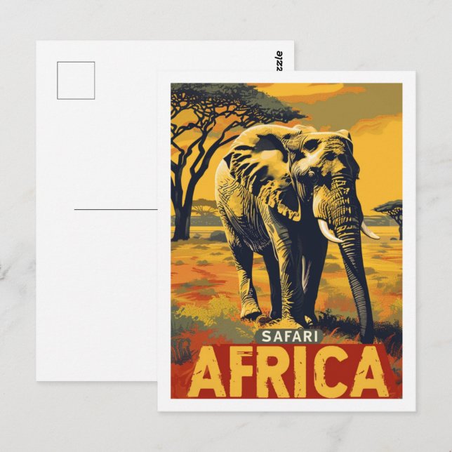 Safari Africa Vintage Famous Travel Place Postcard (Front/Back)