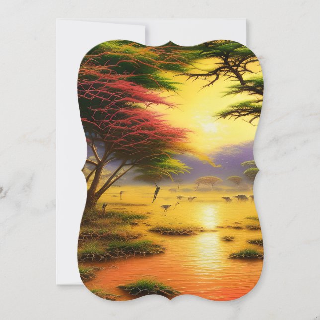Safari, African Sunsets and Wild Animals. Note Card (Front)