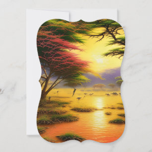 Safari, African Sunsets and Wild Animals. Note Card