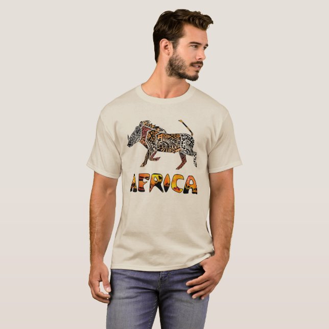 Safari African Warthog Tshirt (Front Full)