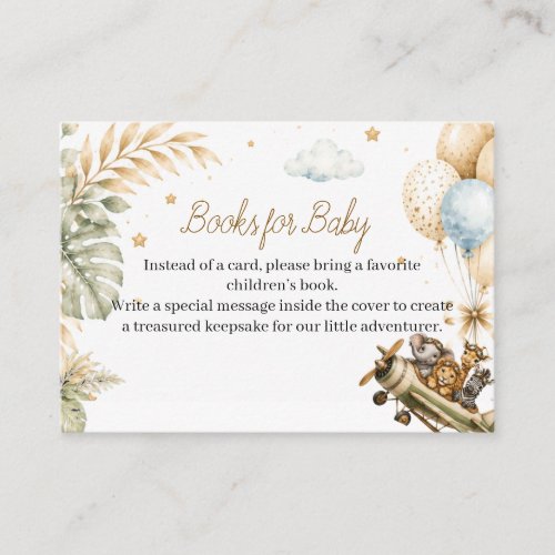 Safari Airplane Books for Baby Card