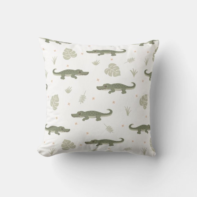 Safari Alligator Throw Pillow (Front)