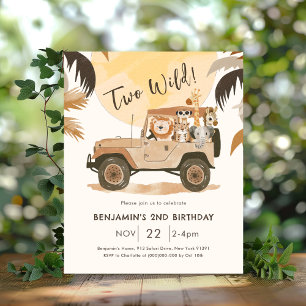 Safari Animal 2nd Birthday Budget Invitation