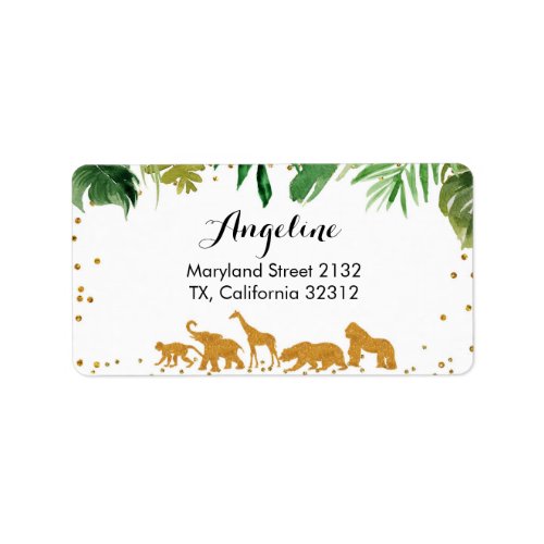 Safari animal Address Label