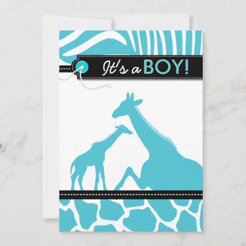 Safari animal baby boy shower personalized invite