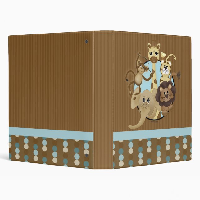 Safari Animal Baby Photo Book 3 Ring Binder (Background)