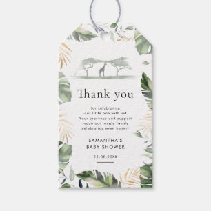 Safari Animal Baby Shower Giraffe Thank You Gift Tags