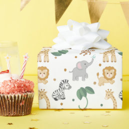 Safari Animal Baby Shower or Birthday  Wrapping Paper