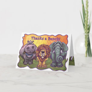 Safari Animal Birthday Party Thank You Card