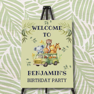 Safari Animal Birthday Welcome for kids Foam Board