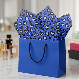 Safari Animal Blue Leopard Chic Print Pattern  Tissue Paper