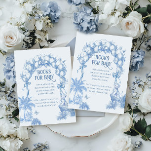 Safari Animal Blue Toile Baby Boy Shower Book Enclosure Card