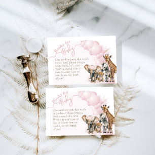 Safari animal Boho Baby Girl Shower Books Enclosure Card