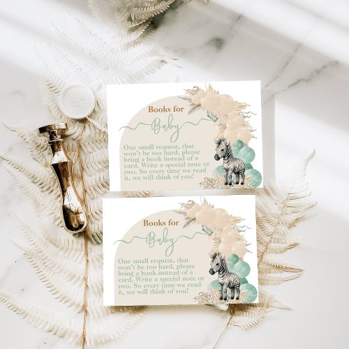 Safari animal Boho Oh Boy Baby Shower books Enclosure Card