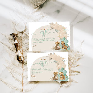 Safari animal Boho Oh Boy Baby Shower Diaper Enclosure Card