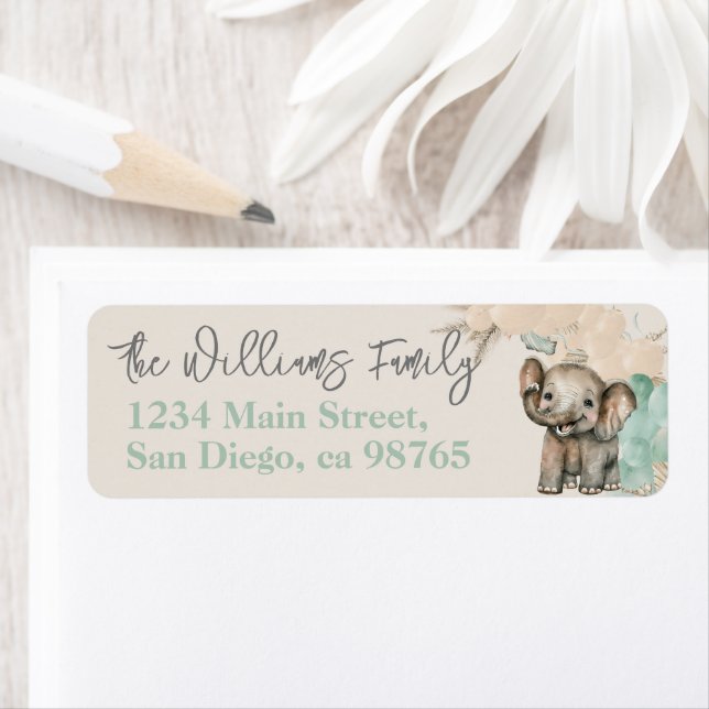 Safari animal Boho Oh Boy Baby Shower Label (Insitu)