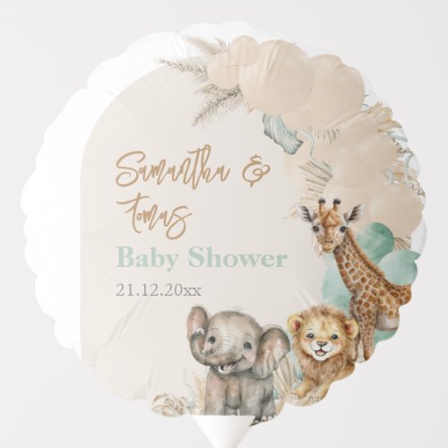 Safari animal Boho Oh Boy Baby Shower thanks Balloon