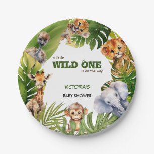 Safari Animal Cute Gender Neutral Baby Shower  Paper Plates