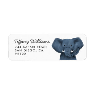 Safari Animal Elephant Return Address Label