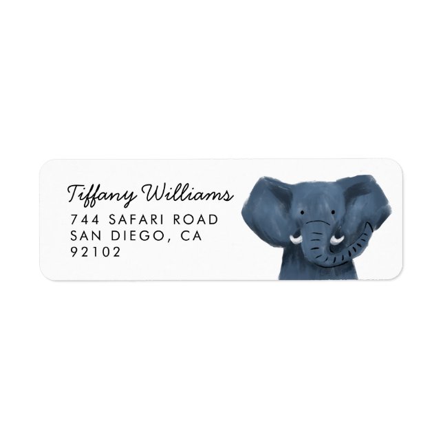 Safari Animal Elephant Return Address Label (Front)
