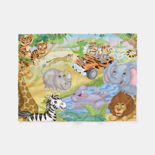 Safari Animal Flannel Blanket