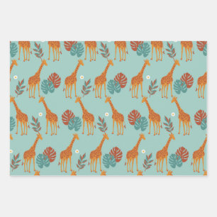 Safari Animal, Giraffe Print Gift Pattern, Giraffe Wrapping Paper Sheets