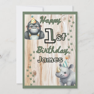 Safari Animal Gorilla Rhino Birthday