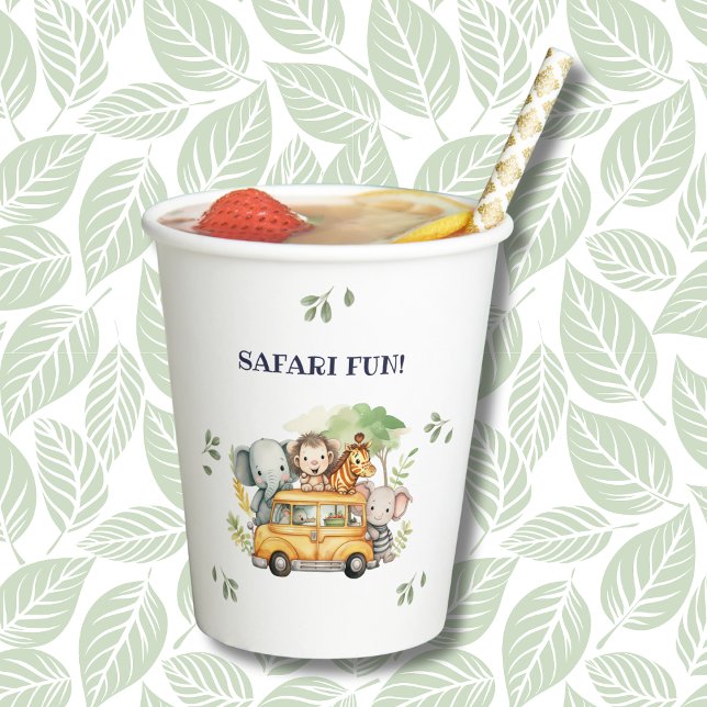 Safari Animal Jungle Girl Birthday Paper Cups (Creator Uploaded)