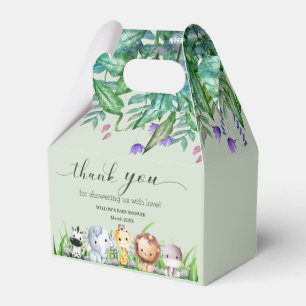 Safari Animal Jungle Green boy Baby Shower  Favor Boxes