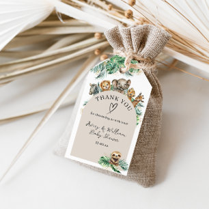 Safari Animal Jungle Modern Baby Shower Gift Tags