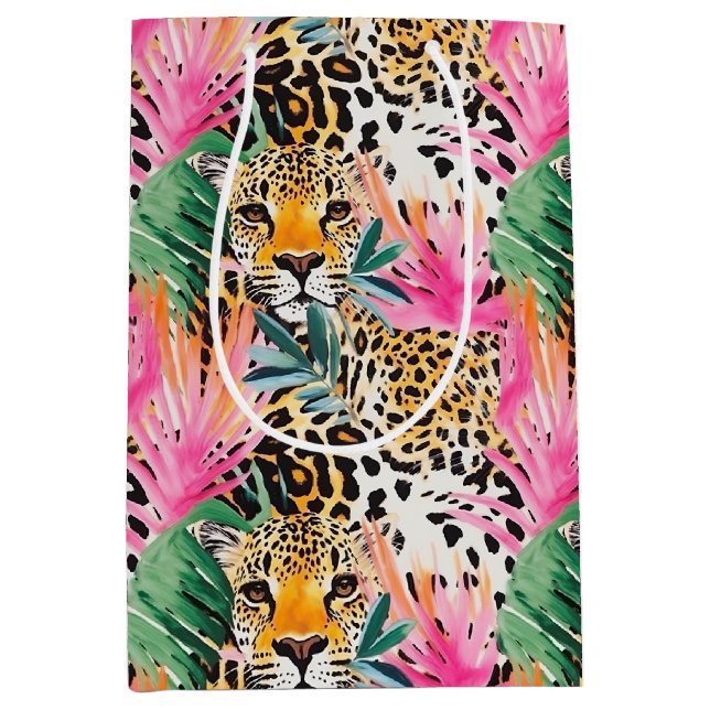 Safari Animal Leopard Colorful Africa Medium Gift Bag (Front)
