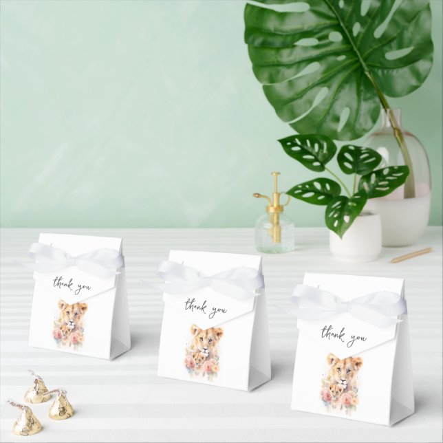 Safari Animal Lion Floral Mom Baby Shower Favor Boxes (Multiple)