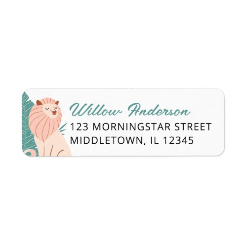 Safari Animal Lion Return Address Label