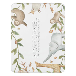 Safari animal name sign gift for new mom