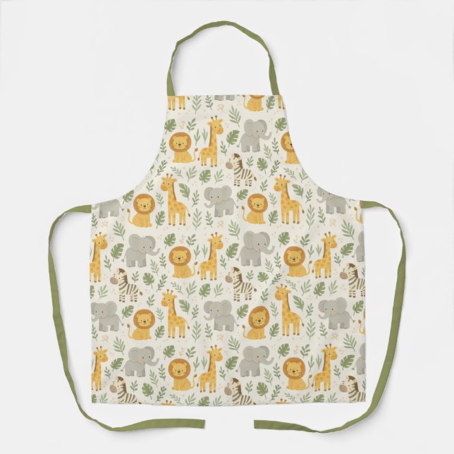 Safari animal nursery print apron (Front)