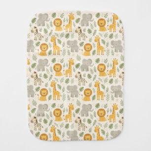 Safari animal nursery print baby burp cloth