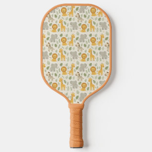Safari animal nursery print carbon fiber pickleball paddle