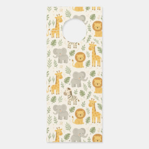 Safari animal nursery print door hanger
