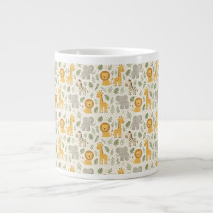 Safari animal nursery print giant coffee mug