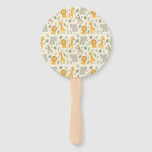 Safari animal nursery print hand fan