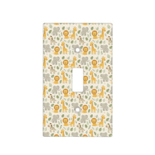 Safari animal nursery print light switch cover