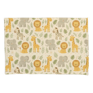 Safari animal nursery print pillow case