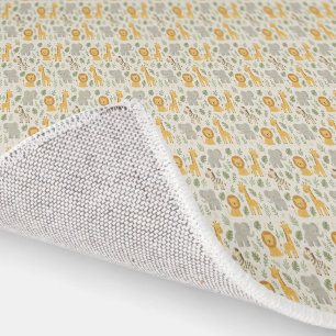 Safari animal nursery print rug