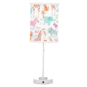 Safari Animal Nursery Print Table Lamp (Back)