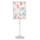Safari Animal Nursery Print Table Lamp (Front)
