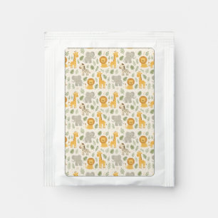 Safari animal nursery print tea bag drink mix