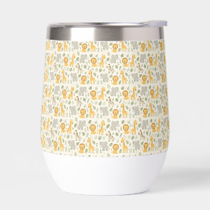 Safari animal nursery print thermal wine tumbler