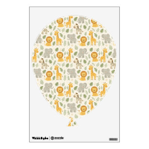 Safari animal nursery print wall decal