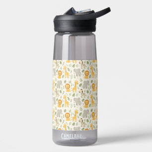 Safari animal nursery print water bottle